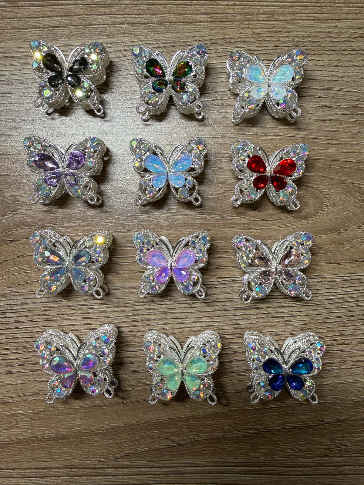 Luxury Multi-Directional AB Rhinestone Metal Butterfly Focal Bead Collection