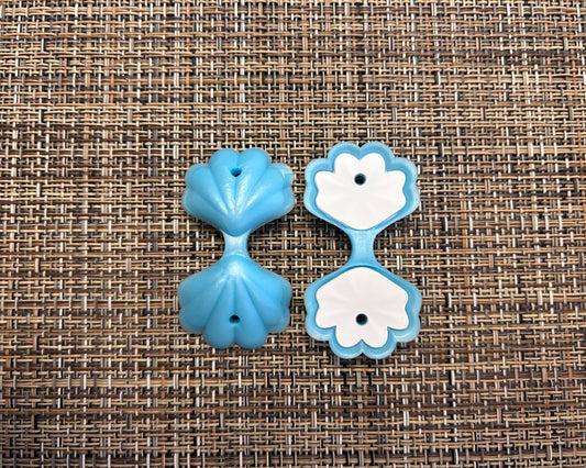 Ocean Seashell Silicone Focal Bead in Sky Blue