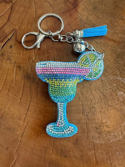 Margarita Rhinestone Bag Charm Keychain