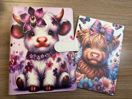 A5 Binder Set - Purple Cows