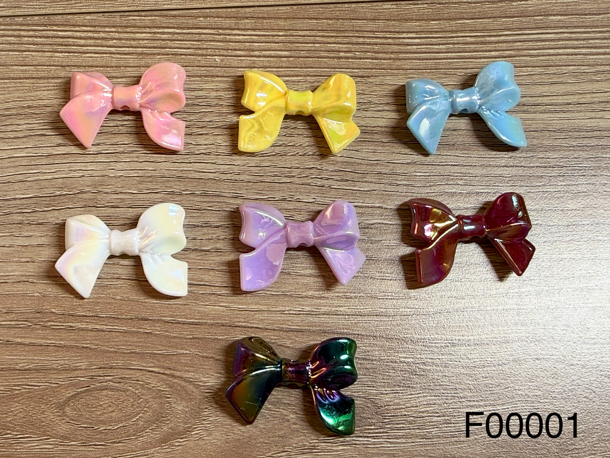 Iridescent Shimmer Bow Focal Beads