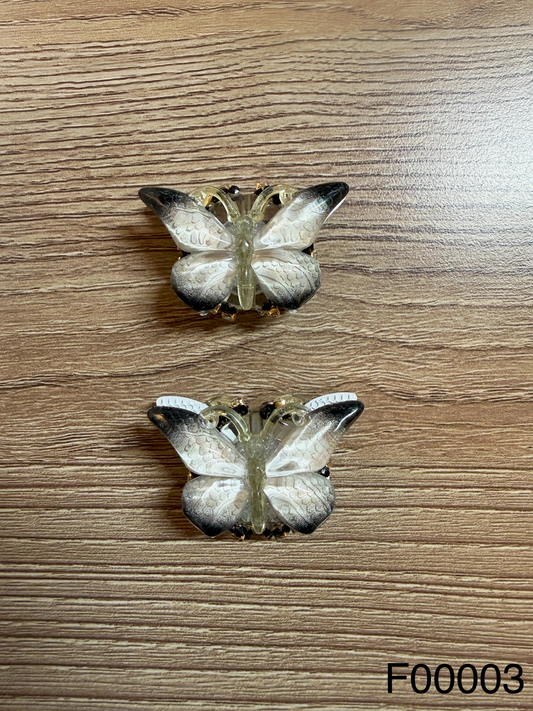 Smokey Pearl Ombré Butterfly Focal Bead with Rhinestone Base