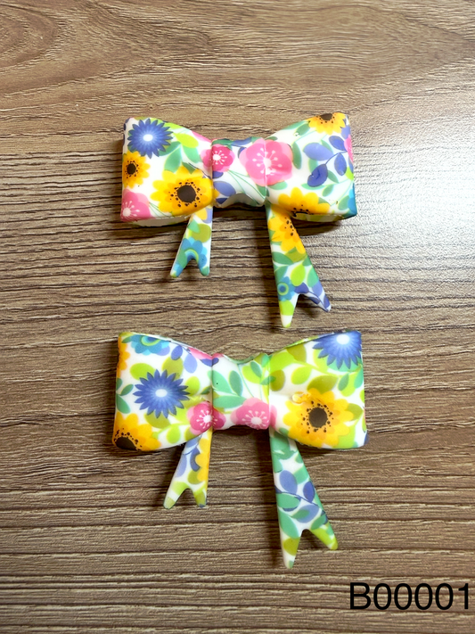 Wildflower Garden Bow Silicone Focal Bead