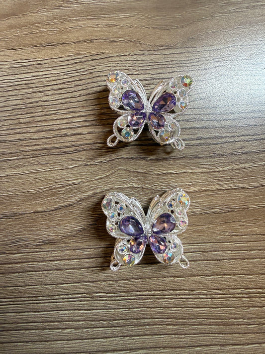 Luxe Purple Crystal Butterfly Focal Bead with AB Rhinestones