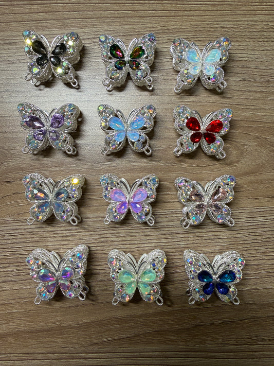 Luxury Multi-Directional AB Rhinestone Metal Butterfly Focal Bead Collection